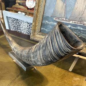 Large Horn Mounted on Stainless Steel Base