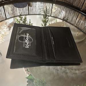 Mens: Leather Mens Card Wallet - Slim Black