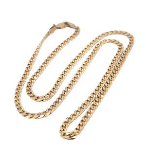 Jewellery Mens: Italian Unisex Square Curb Link Chain Necklace