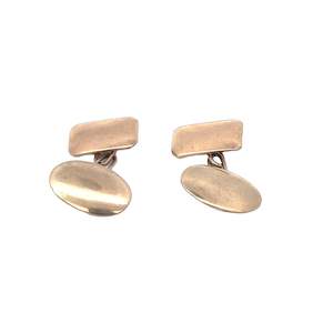 Antique Rose Gold Plain Cufflinks