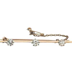 Jewellery Brooches: Antique Victorian Diamond Bar Brooch