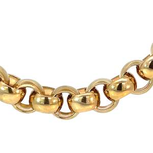 Heavy Round Belcher Link Necklace in 9ct Yellow Gold