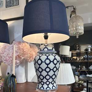 Homeware Lamps Amp Lighting: Blue White Lamp with Shade
