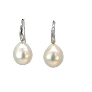 Semi Baroque Pearl Drop Earrings - 11-12mm