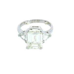 Jewellery Engagement Rings: Large Diamond Emerald Cut Ring