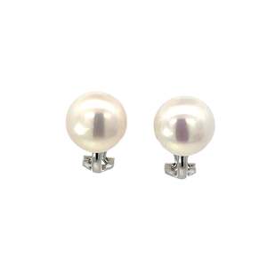 Pearl Necklace: Pearl Clip on Earrings Stirling Silver