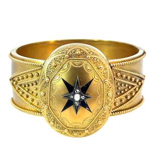 Jewellery Bracelets Amp Bangles Bracelets: Antique Bespoke Gold Cuff Bangle in 15ct Yellow Gold