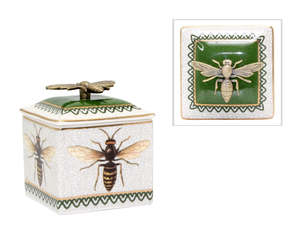 Homeware: Bee Ceramic Trinket Box with Lid