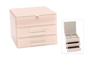 Glass Jewellery Box - Dusty Pink