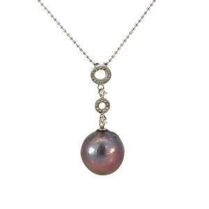 Jewellery Necklaces: Tahitian Pearl and Cubic Zirconia Necklace