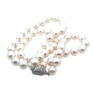 Jewellery Necklaces: Akoya Cultured Pearl Necklace in Stirling Silver