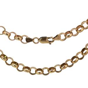 Jewellery Necklaces: Heavy Belcher Chain Necklace in 9ct Yellow Gold