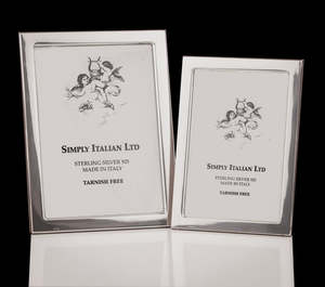 Sterling Silver: Sterling Silver Frame - Plain Flat Narrow Medium