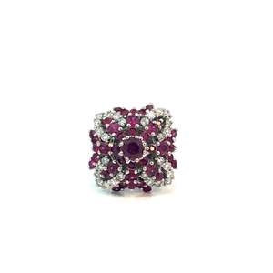Jewellery Rings: Ruby and Diamond Cluster Set Ring