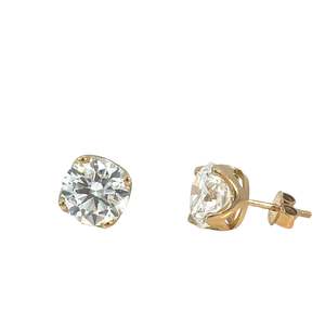Lab Grown Diamond Stud Earrings in Yellow Gold - 4.39 carats