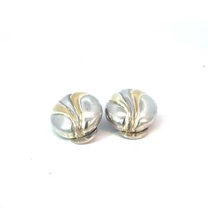 Stirling Silver Two Toned Clip on Earrings