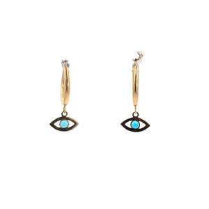 Jewellery Earrings: Evil Eye Huggie Earrings