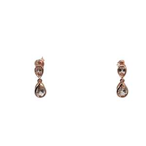 Morganite Pear Drop Earrings in Rose Gold