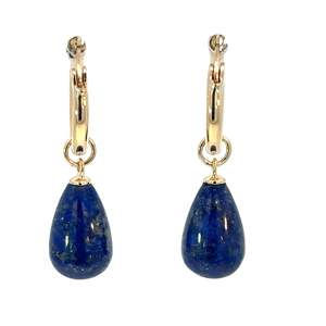 Jewellery Earrings: Detachable Lapis Enhancer on Hoops