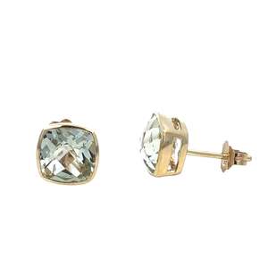 Jewellery Earrings: Green Amethyst Stud Earrings