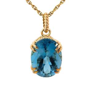 Jewellery Pendants: Oval London Blue Topaz Pendant