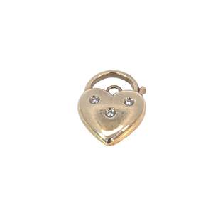 Diamond Puff Heart Clasp in 9ct Yellow Gold