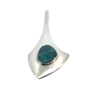 Jewellery Pendants: Modernist Designer Silver Turquoise Pendant