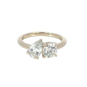 Round and Pear Cut Lab Grown Diamond Ring