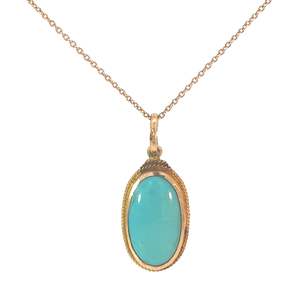 Jewellery 1: Turquoise Pendant in 18ct Yellow Gold