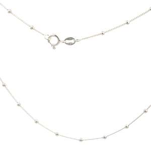 Jewellery 1: Italian Ball Chain Necklace in Sterling Silver - 55cm