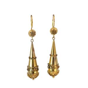 Antique Victorian 9ct Gold Drop Earrings
