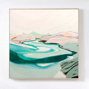 Ebb and Flow (Whitehaven Beach) - Original Artwork on Canvas by Jen Sievers