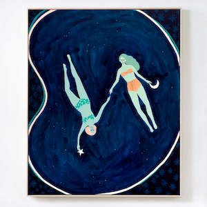 Blues: Star Swims - Original Artwork on Canvas by Jen Sievers