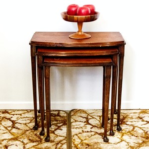 Set of 3 Vintage Nested Wooden Tables