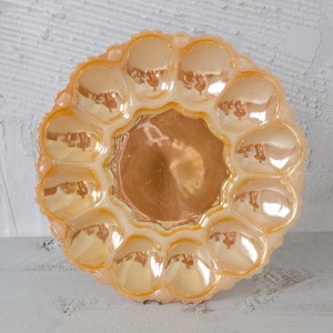 Products: Anchor Hocking Fire King Devilled Egg Plate - Peach Lustre, 1940s