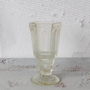 Vintage 1930s Hexagonal Depression Glass Vase - Art Deco Style