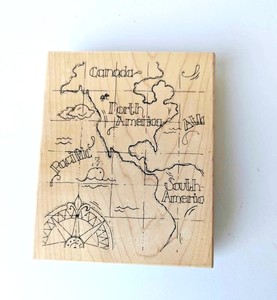 Products: Mapped Background JRL Rubber Stamp America's