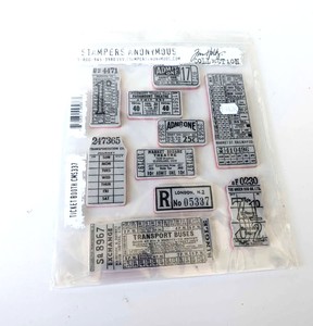 Tim Holtz Ticket booth Stamps 10 stamps