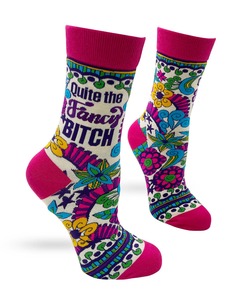Funky Socks A: Quite The Fancy Bitch ~ Ladies' Crew Socks by FabDaz