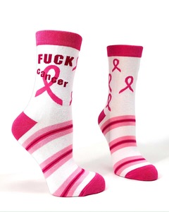 Funky Socks A: F**k Cancer ~ Women's Crew Socks by FabDaz