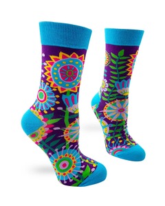 Funky Socks A: Funky Floral ~ Women's Crew Socks by FabDaz