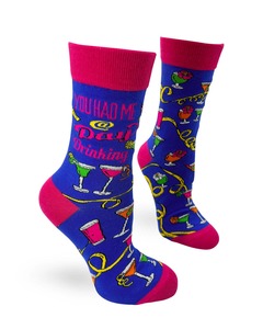 You Had Me @ Day Drinking Women's Crew Socks by FabDaz