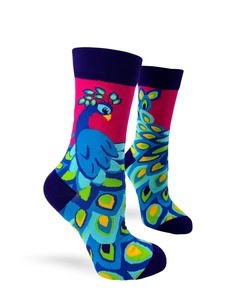 Peacock ~ Women's Crew Socks by FabDaz
