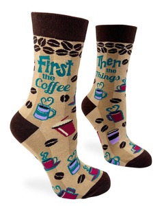 First the Coffee Then the Things ~ Women's Crew Socks by FabDaz