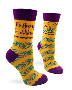 Go Away I'm Introverting ~ Women's Crew Socks by FabDaz