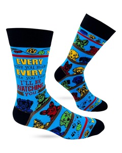 Funky Socks For Men: Every Move You Make, Every Bite You... ~ Men's Crew Socks by FabDaz