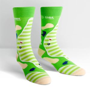 Funky Socks For Men: Par 4 - Men's Crew Socks by Sock it to Me