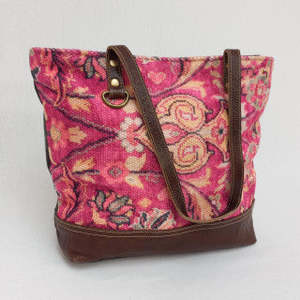 Leather Bags And Wallets: Backyard 'Kathleen' Tote Bag ~ Canvas/Leather