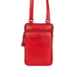 Greenwood Leather Gail Compact Crossbody Bag ~ Red