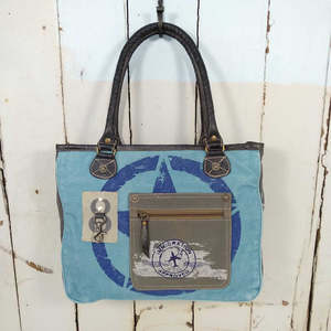 Backyard 'Holly' Tote Bag ~ Canvas/Leather